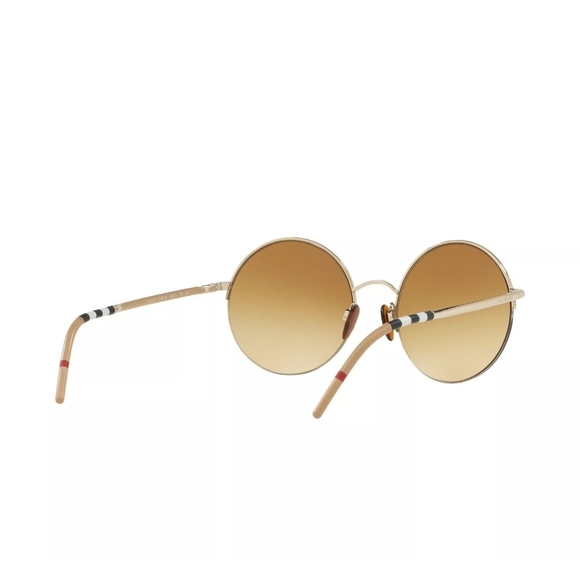 Burberry Round Gold Sunglasses - Picture 5 of 7